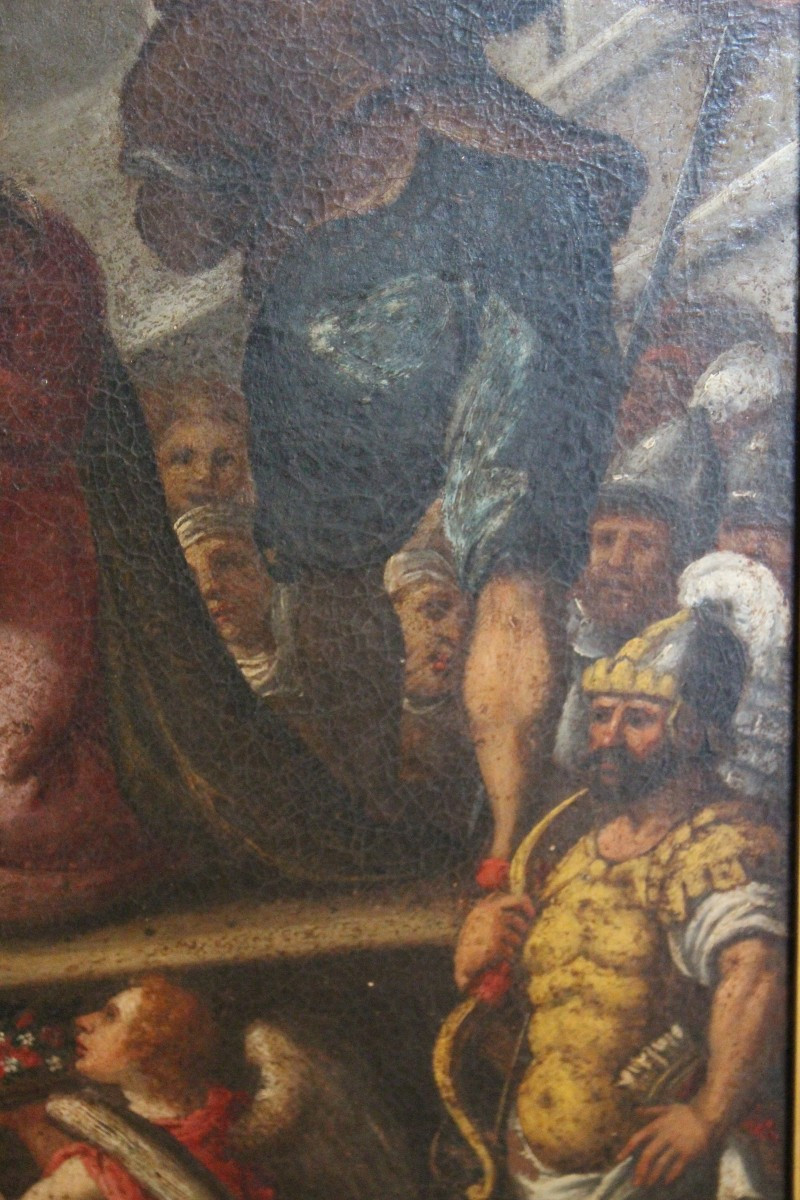 TABLEAUX HUILE SUR TOILE DU XVII SIECLE, "MARTYRE", ECOLE ITALIENNE.-photo-4