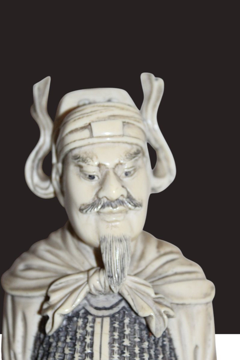 Chinese Ivory Sculpture Depicting A Warrior, China, Circa 1920.-photo-2