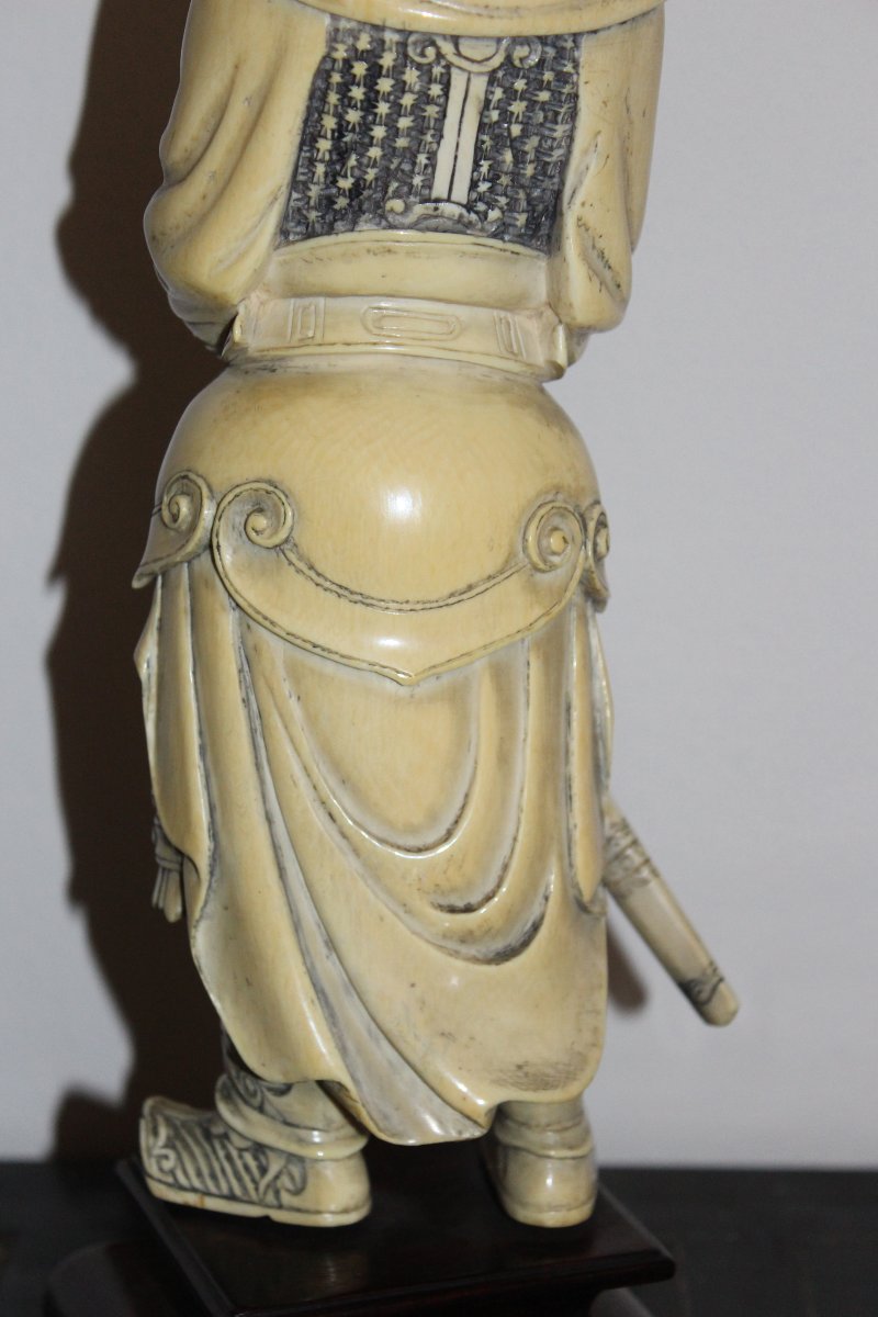 Chinese Ivory Sculpture Depicting A Warrior, China, Circa 1920.-photo-4