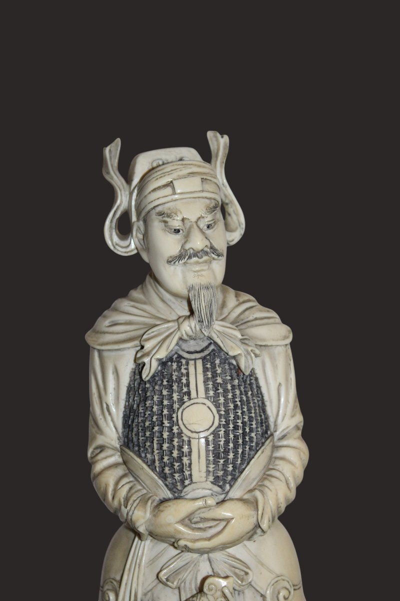 Chinese Ivory Sculpture Depicting A Warrior, China, Circa 1920.-photo-1