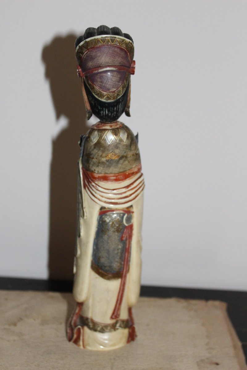Polychrome Ivory Sculpture Depicting Guanyin, China, Late 19th Century.-photo-4