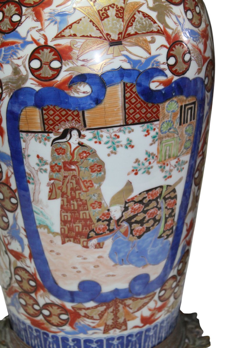 PAIRE DE GRAND VASES IMARI JAPONAIS, MEIJI PERIOD, FINE DU XIX SIECLE.-photo-3