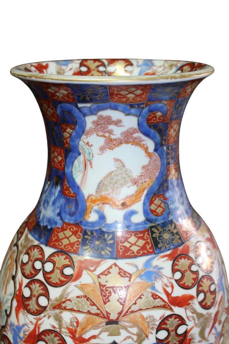 PAIRE DE GRAND VASES IMARI JAPONAIS, MEIJI PERIOD, FINE DU XIX SIECLE.-photo-4