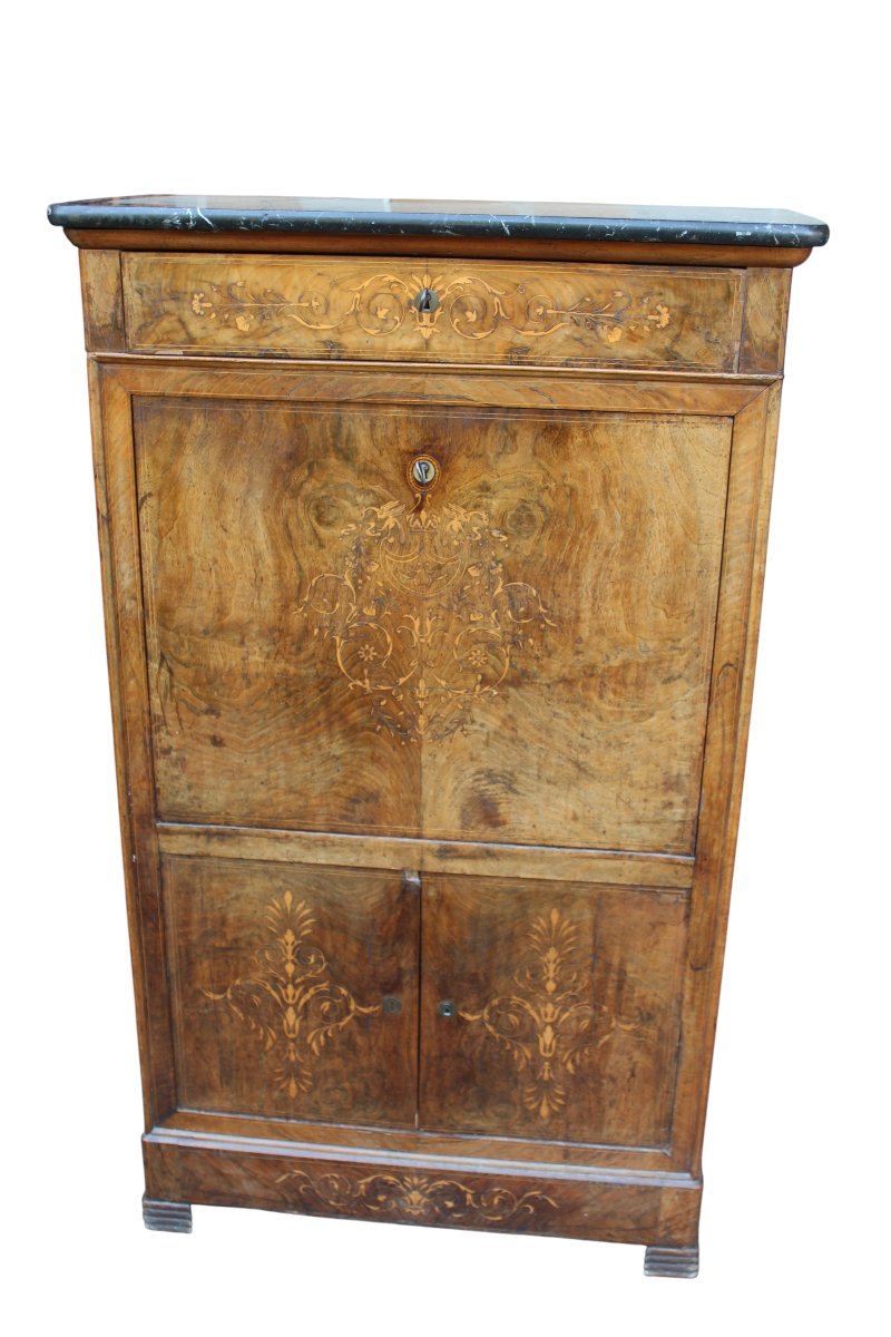 Luigi Filippo Inlaid Secretary Desk, Mid-19th Century.-photo-3