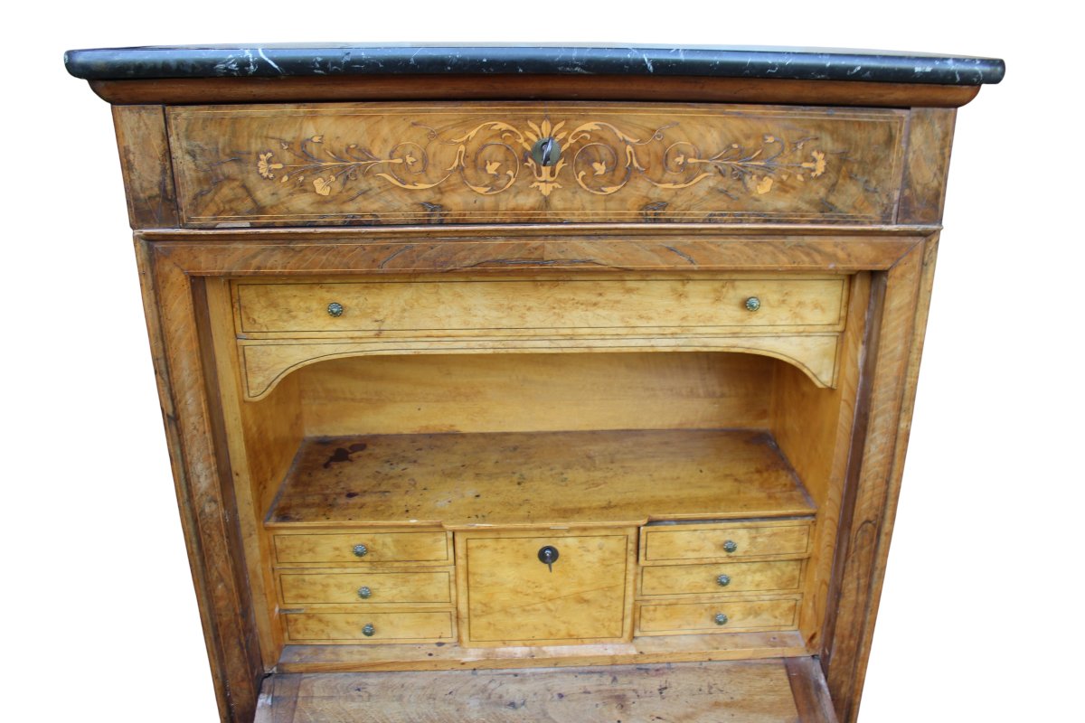 Luigi Filippo Inlaid Secretary Desk, Mid-19th Century.-photo-1