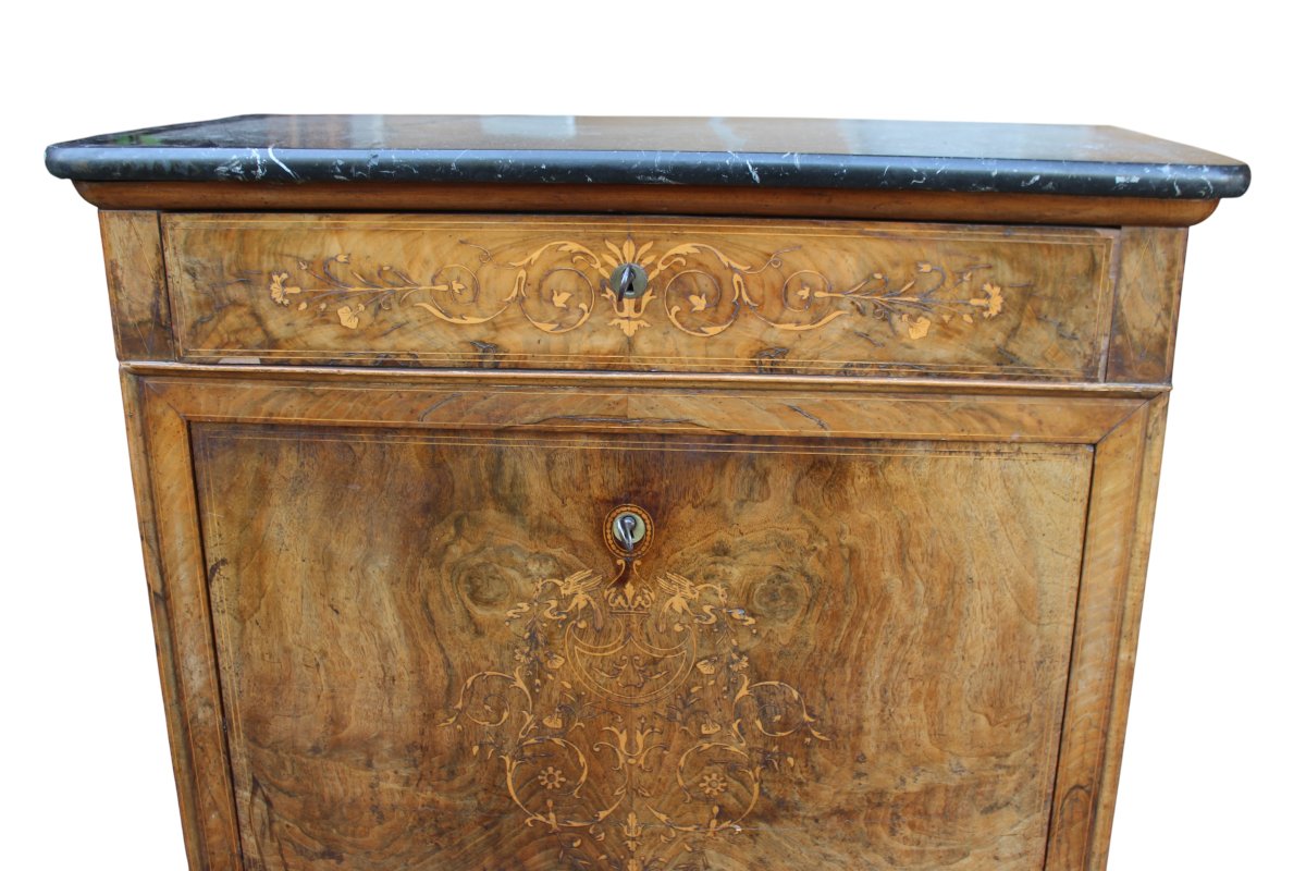 Luigi Filippo Inlaid Secretary Desk, Mid-19th Century.