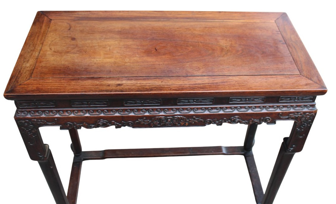 Chinese Incense Table In Carved Hardwood, Qing Dynasty, 19th Century.-photo-3