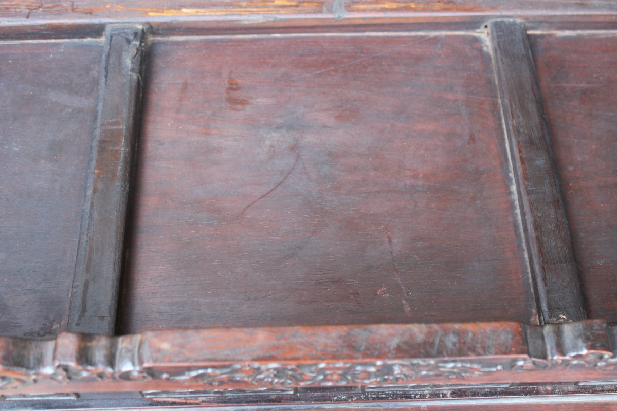 Chinese Incense Table In Carved Hardwood, Qing Dynasty, 19th Century.-photo-3