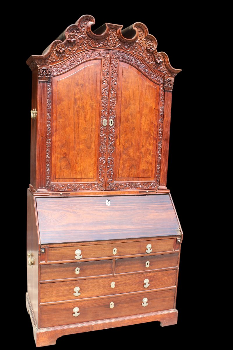 Chinese Huanghuali Bureau Bookcase,  Guangzhou Late 18th Century.