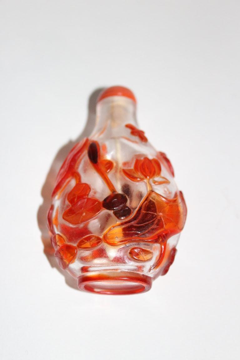 Chinese Snuff Bottle Snuff Bottle) Glass Overlay XIX Century-photo-4