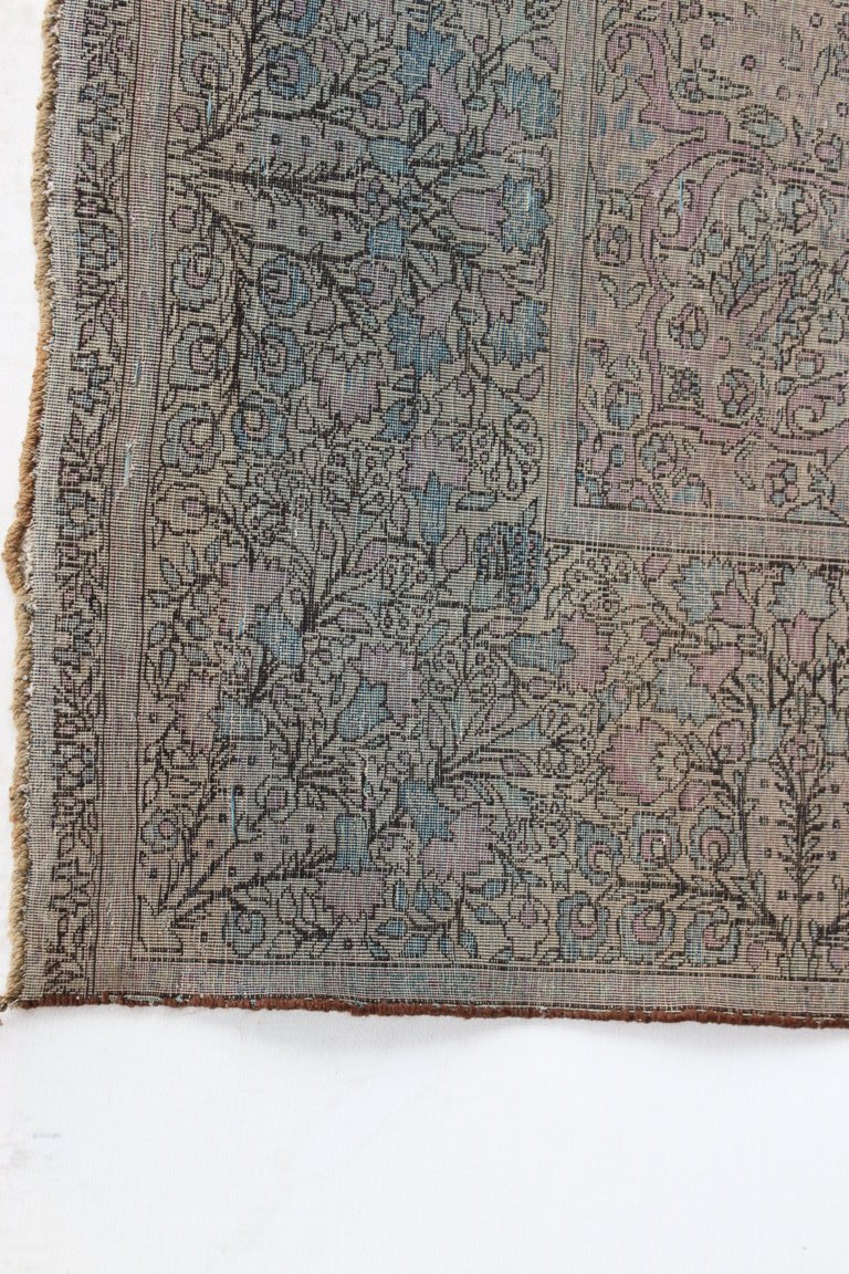 Rare Kashan Antique Silk Carpet (antique Silk Kashan Carpet) Debut XX Century-photo-2
