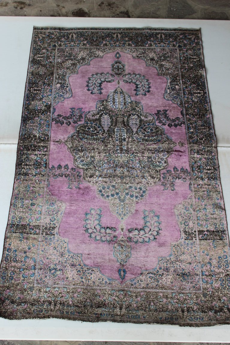 Rare Kashan Antique Silk Carpet (antique Silk Kashan Carpet) Debut XX Century