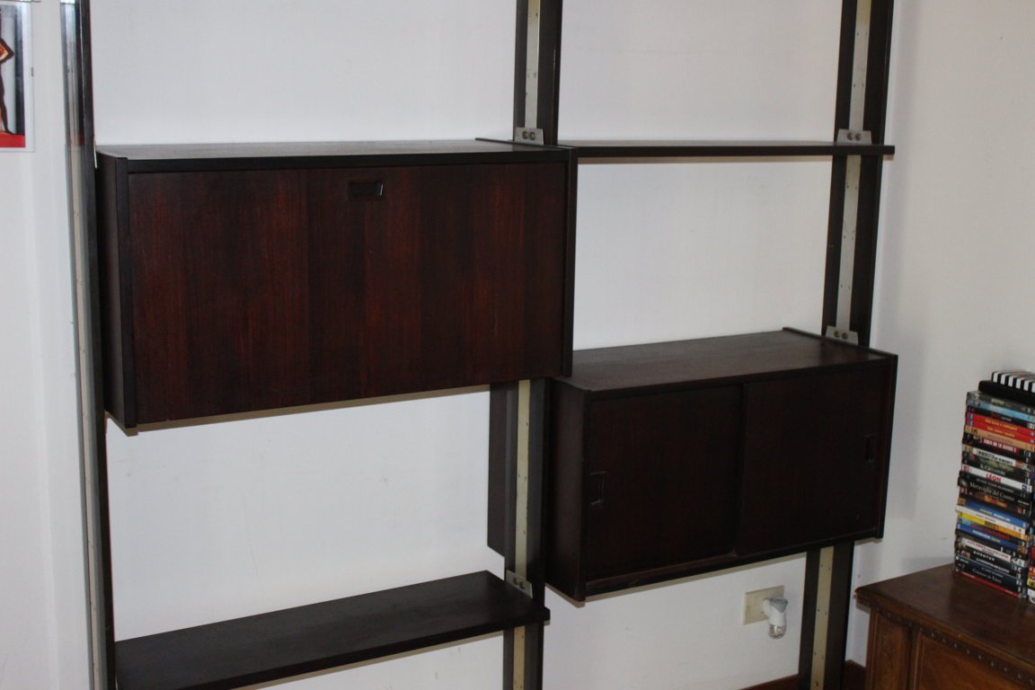 Furniture Italian Library Of Years '60 In Rosewood-photo-2