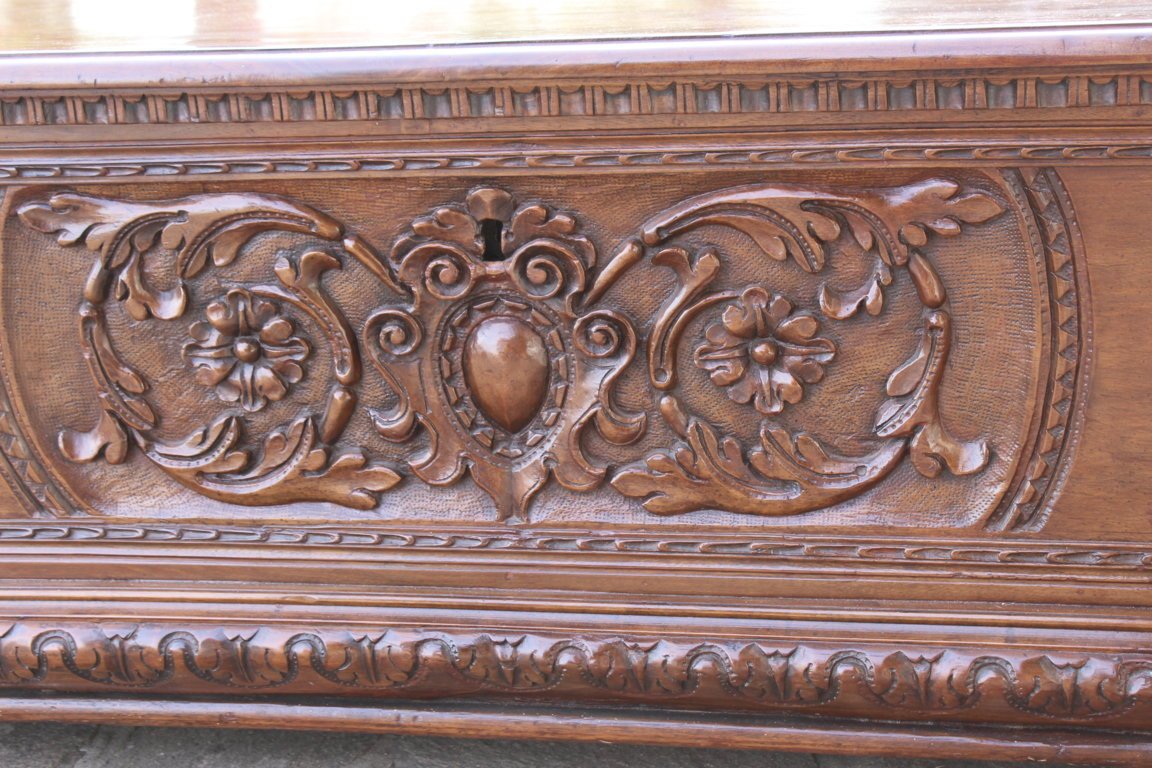 Large Chest Said "cassapanca" Italy Early 17th Century-photo-2