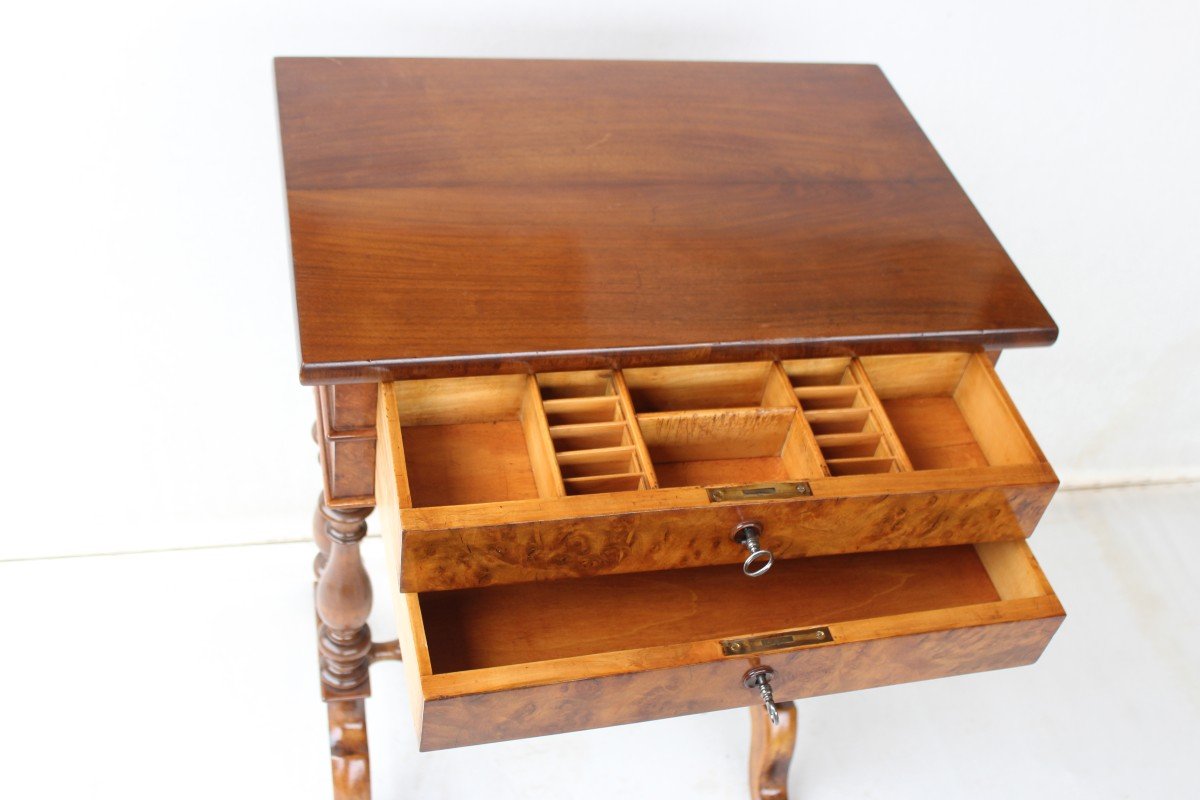 Walnut Worker And Walnut Wolf With Two Drawers, Circa 1880.-photo-3