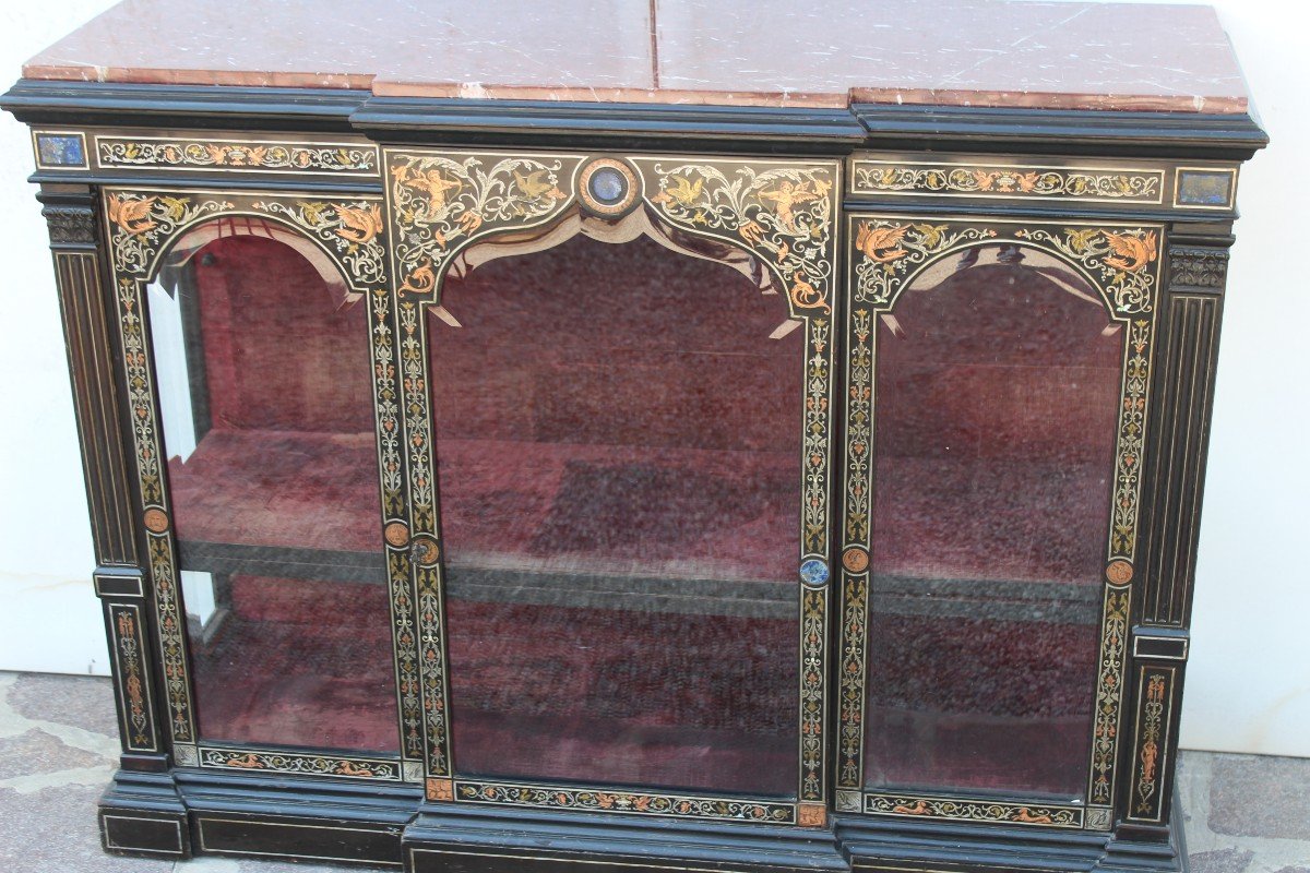 Showcase In Boulle Marquetry, Napoleon III Period, XIX Century-photo-3