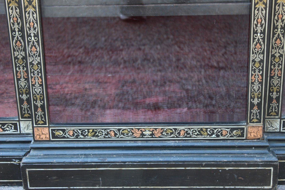 Vitrine En Marqueterie Boulle, d'Epoque Napoleon III, XIX Siecle-photo-4