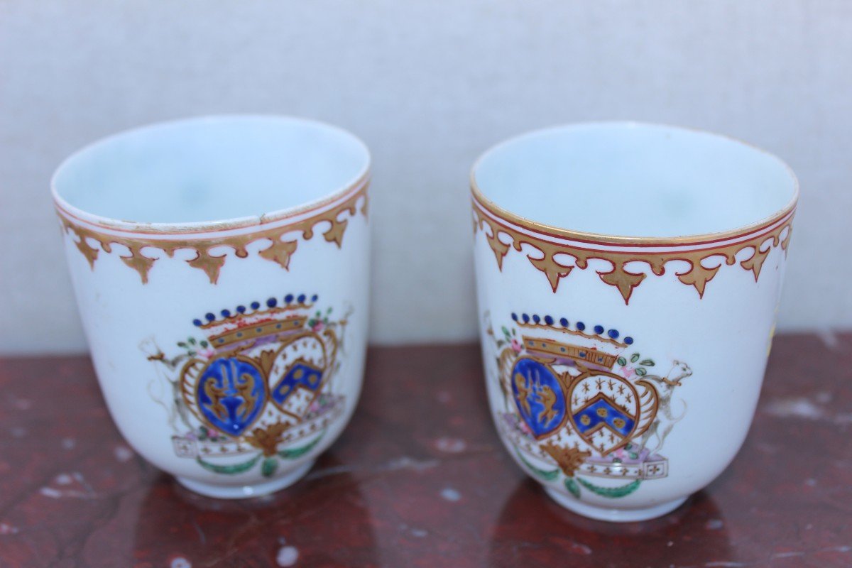 Pair Of Cups And Saucers Armorial-photo-2
