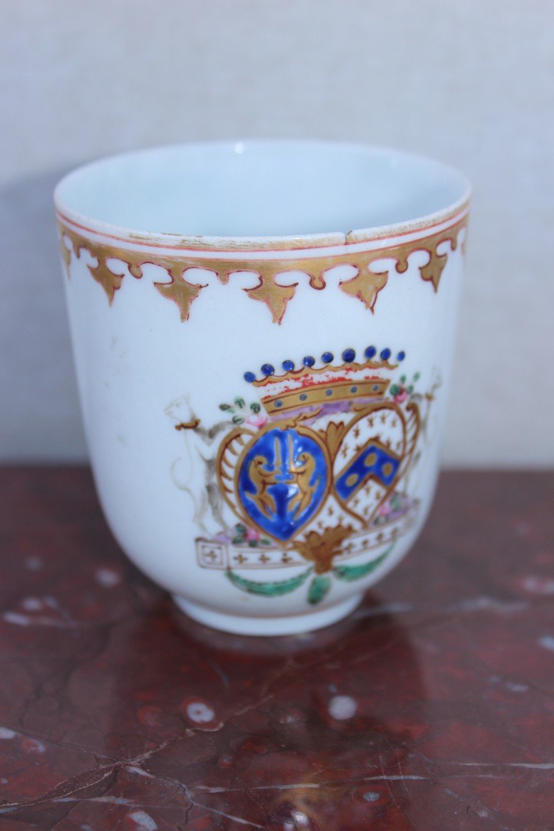 Pair Of Cups And Saucers Armorial-photo-3