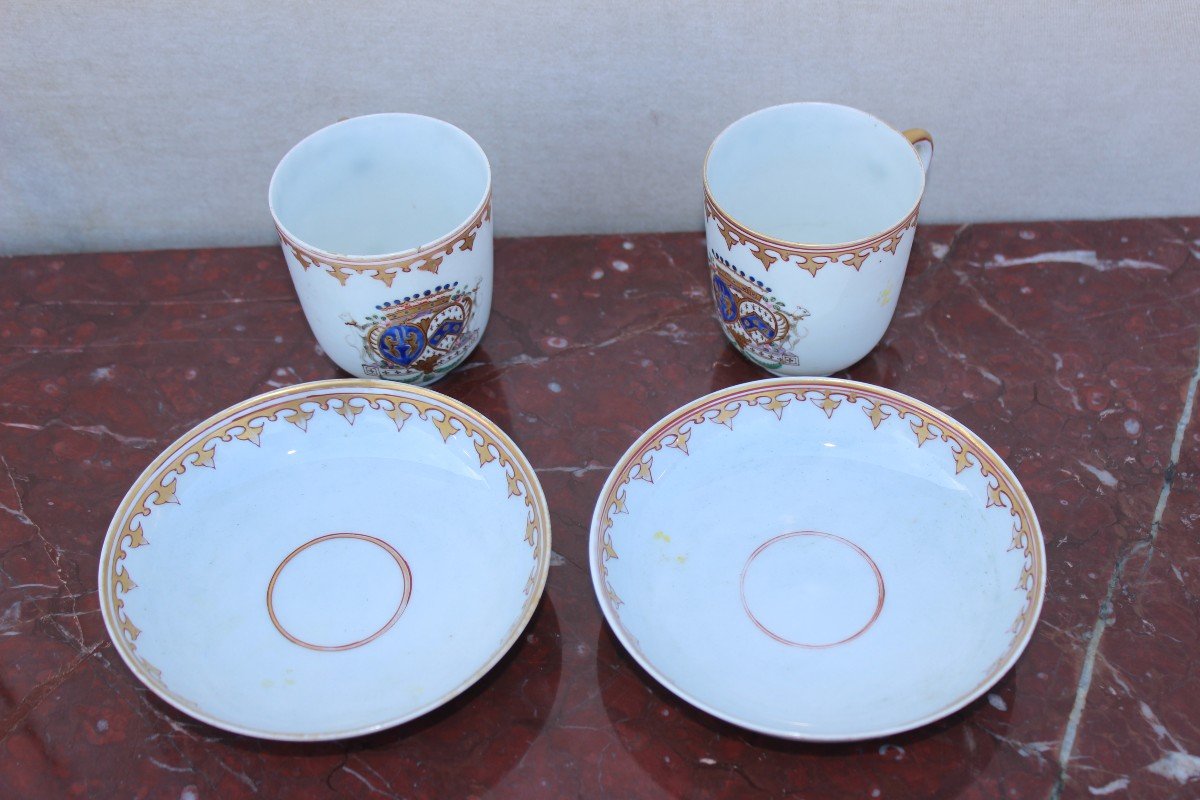 Pair Of Cups And Saucers Armorial-photo-2