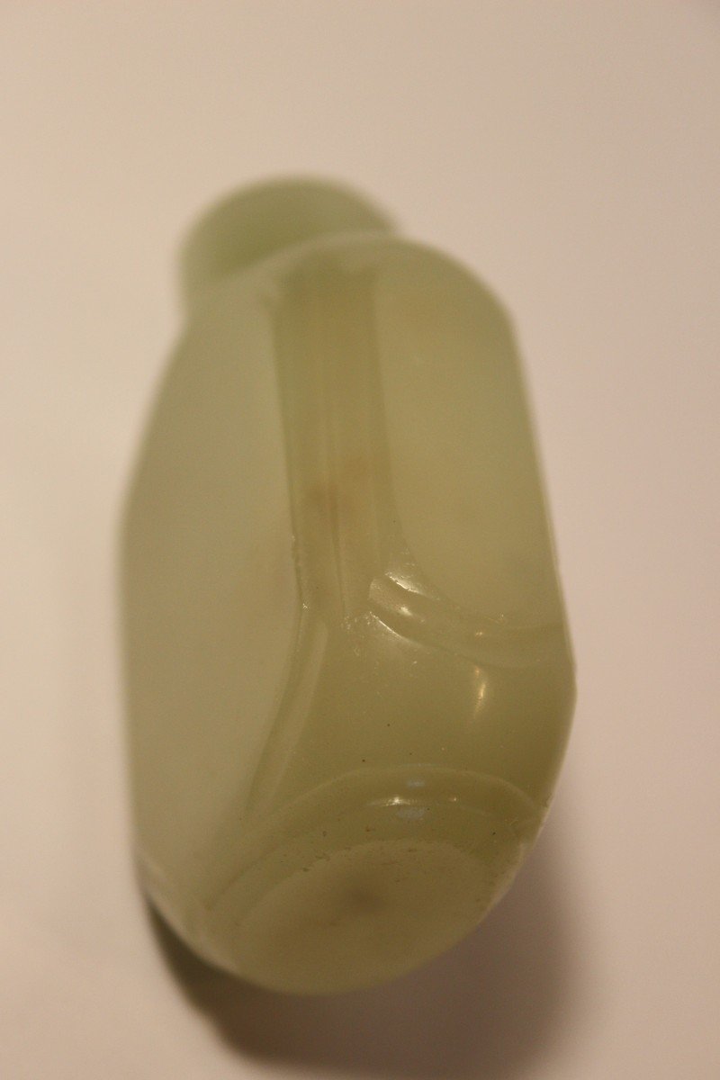 Deux Tabatieres (snuff Bottle) En Jade Celadon, Chine XIX Siecle-photo-3
