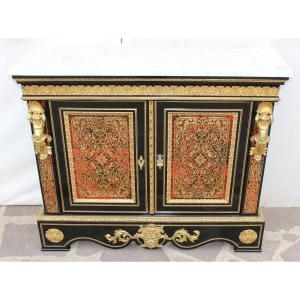 Sideboard Inlaid In Boulle Style, By The French Cabinetmaker Hyppolite-edmè Pretot (1812-1855).