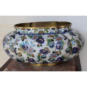 Chinese Planter In Cloisonné, Qing Dinastie Guangxu Period