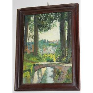 Oil Painting On Cardboard By Pier Focardi (1889-1945),signed And Dated April 1913.
