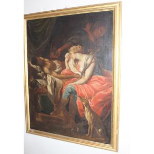 "atlanta Mourning Deadly Meleagrus" Large Oil On Canvas, From The Late 18th Century.