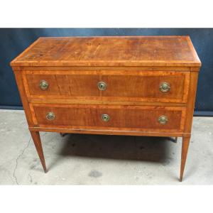 COMMODE ITALIENNE D'EPOQUE LOUIS XVI, FINE DU XVIII SIECLE