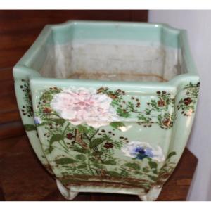 Japanese Celadon Porcelain Cache-pot Known As 