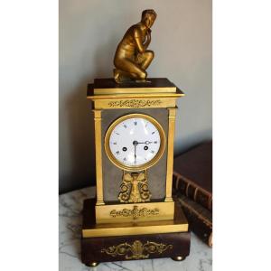 A Gilded Bronze Pendulum Clock From The Restoration Period, *venus Bathing*, Circa 1830.