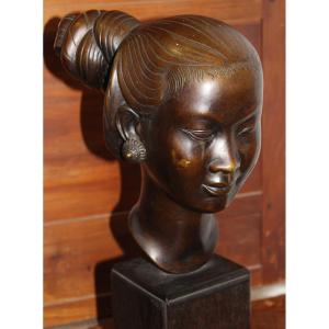 Nguyen Thanh Le (vietnam, 1919–2006) Bronze Bust 
