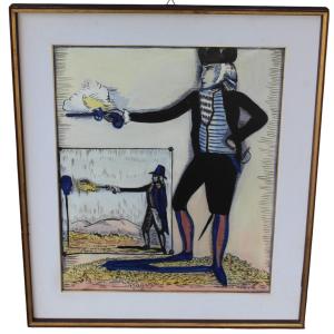 Carlo Hollesch (pola 1926–venice 1978) Titled "montecristo? Chi è?" 1965.