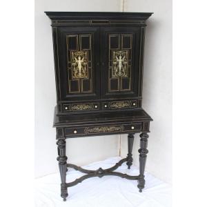 Bonheur De Jour In Ebony And Napoleon III Marquetry