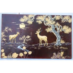 Vietnamese Lacquer Panel, Circa 1950