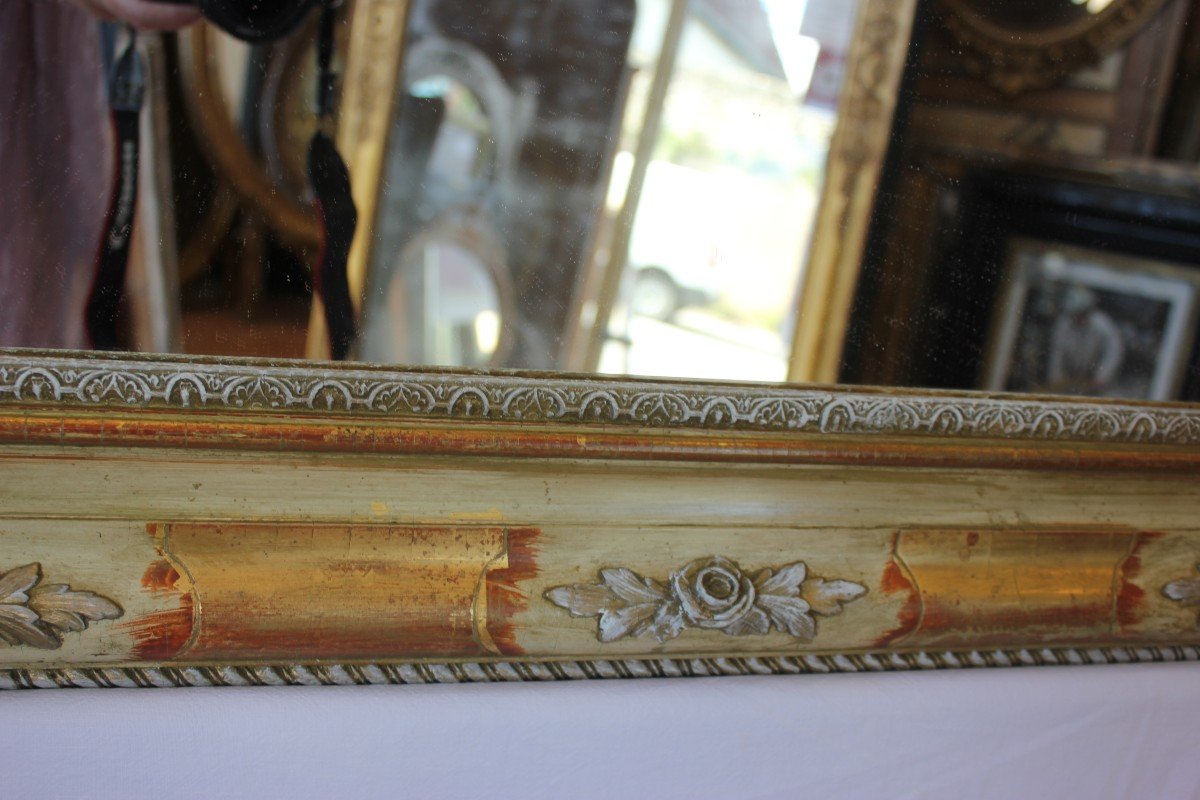 Rectangle Mirror Restoration Gold Leaf And Patina 90 X 114 Cm-photo-4
