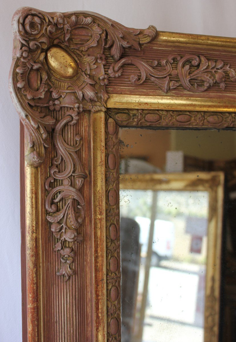 Gold, Patina And Mercury Fireplace Mirror 90 X 120 Cm-photo-2