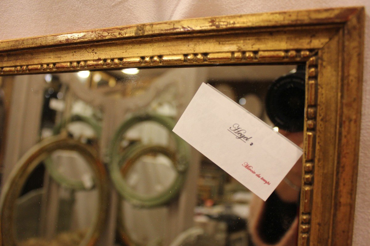 Small Louis XVI Style Mirror, Golden Wood, Mercury 27 X 32 Cm-photo-4