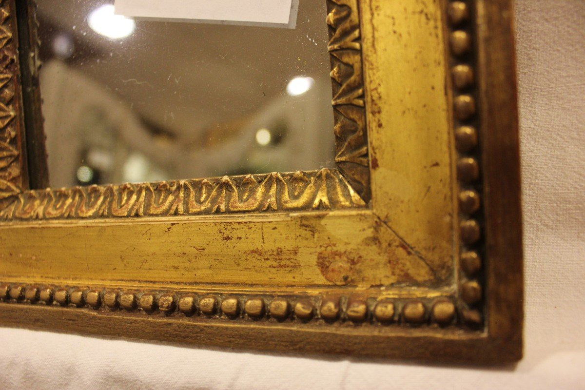Small Louis XVI Mirror, Golden Wood, Mercury Ice 20 X 23 Cm-photo-4