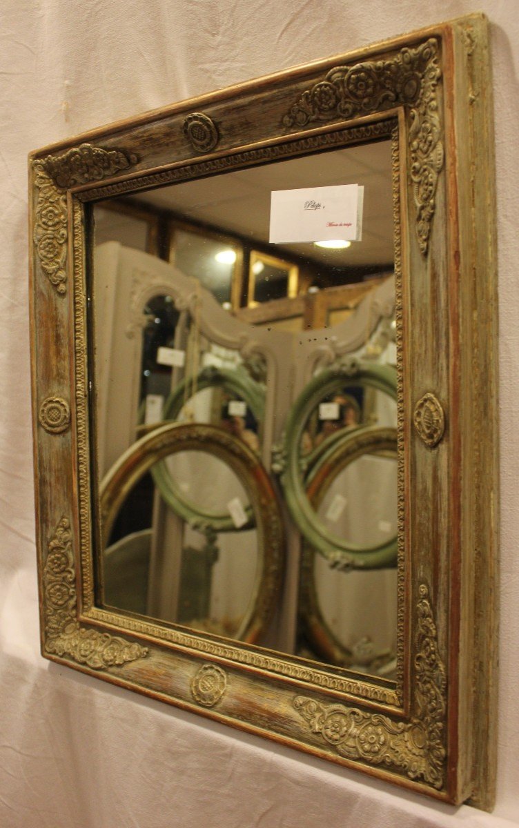 Small Restoration Mirror, Mercury Glass 42 X 48 Cm-photo-2