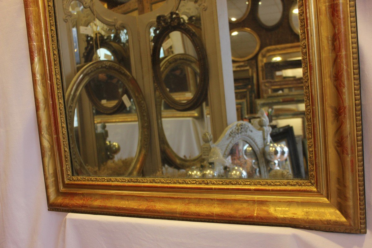 Miroir Rectangle Louis Philippe, Feuille d'Or Et Mercure 76 X 110 Cm-photo-6