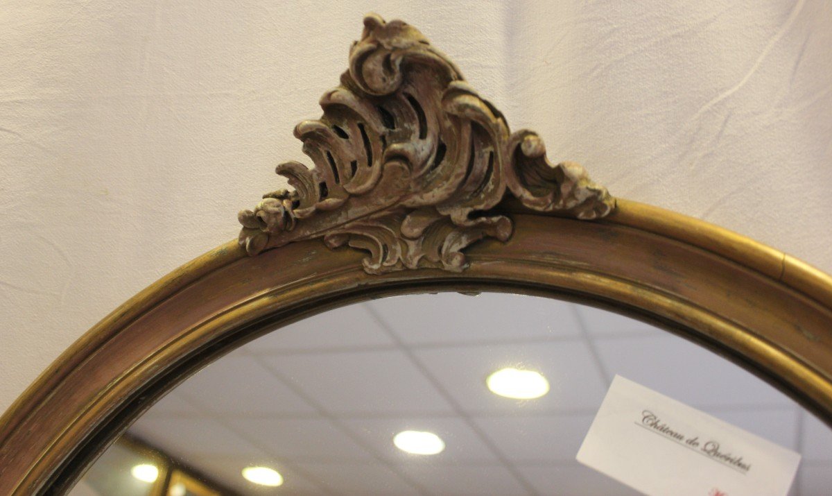 Miroir Rond De Style Louis XV, 54 X 58 Cm-photo-2