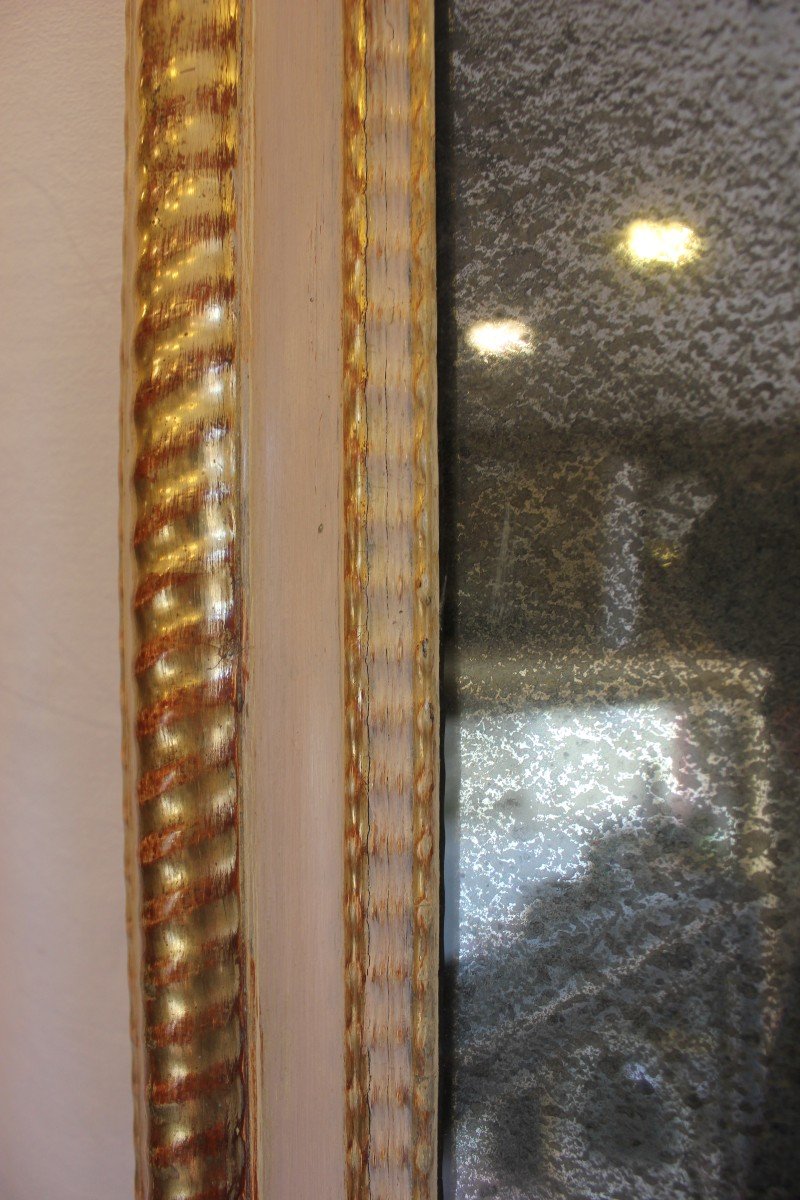 Louis Philippe Mirror, Gold Leaf And Patina, Mercury Ice 64 X 82 Cm-photo-1
