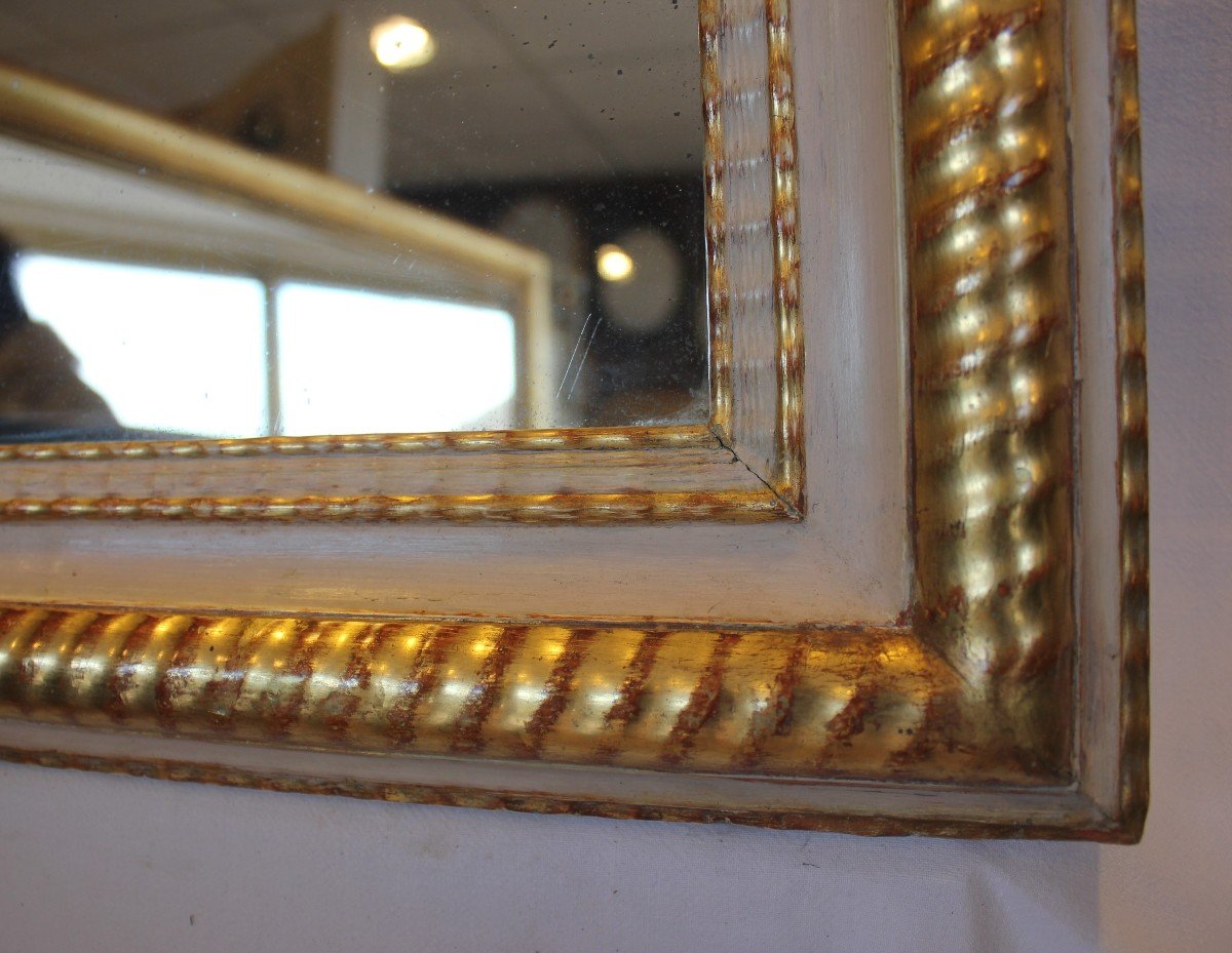 Louis Philippe Mirror, Gold Leaf And Patina, Mercury Ice 64 X 82 Cm-photo-3