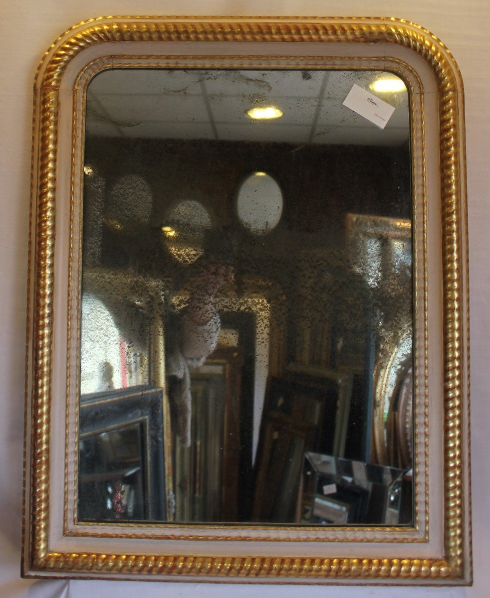 Louis Philippe Mirror, Gold Leaf And Patina, Mercury Ice 64 X 82 Cm