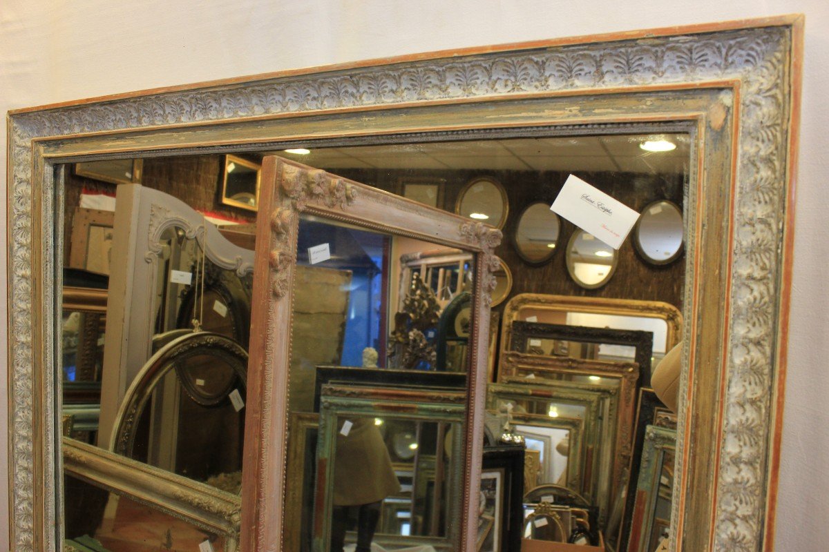 Grand Miroir Rectangle Directoire Patiné 103 X 161 Cm-photo-3