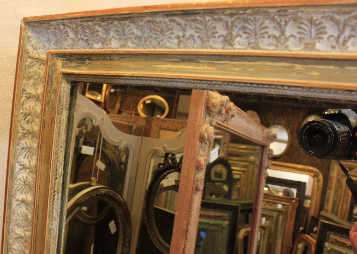 Grand Miroir Rectangle Directoire Patiné 103 X 161 Cm