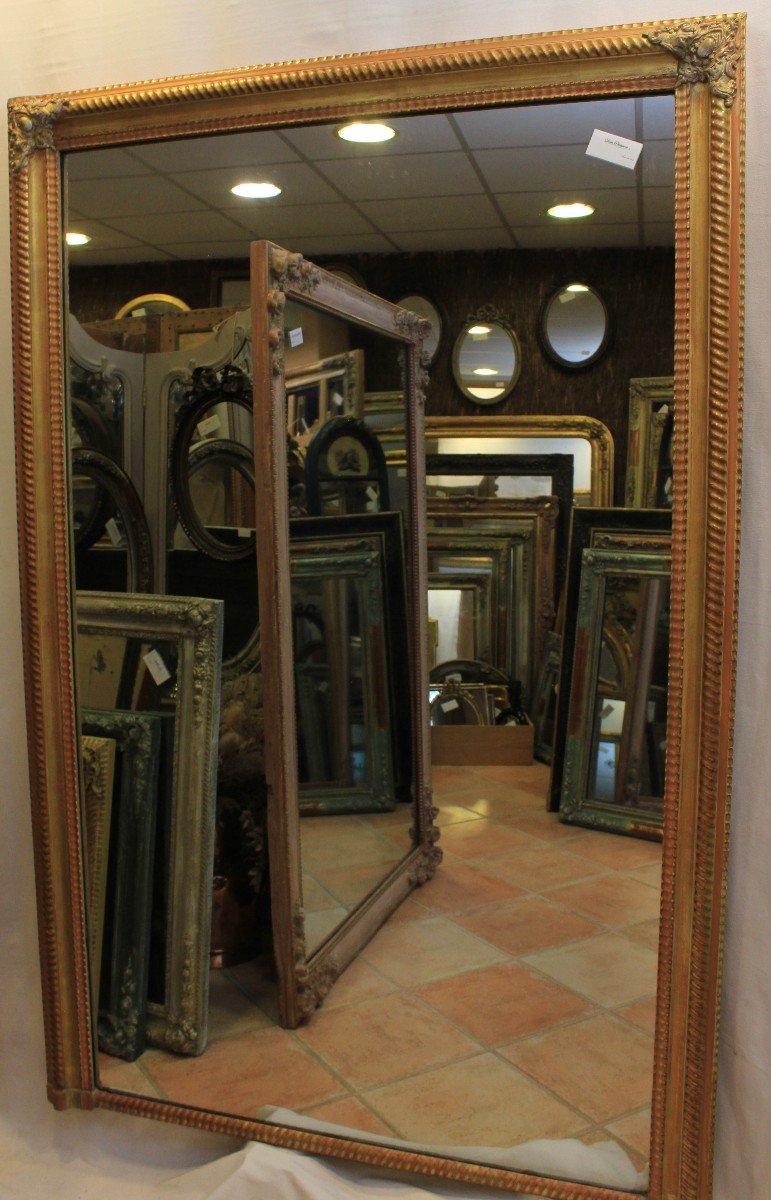 Grand Miroir à Poser Au Sol, Feuille d'Or, Glace Mercure 115 X 175 Cm