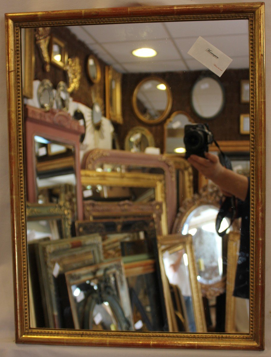 Gold Leaf Beaded Rectangle Mirror 46 X 60 Cm